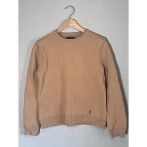 Tommy Hilfiger Wool Sweater Cable Crewneck Camel Beige XL - see measurements